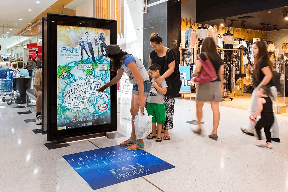 interactive gamification touchscreen at a mall event