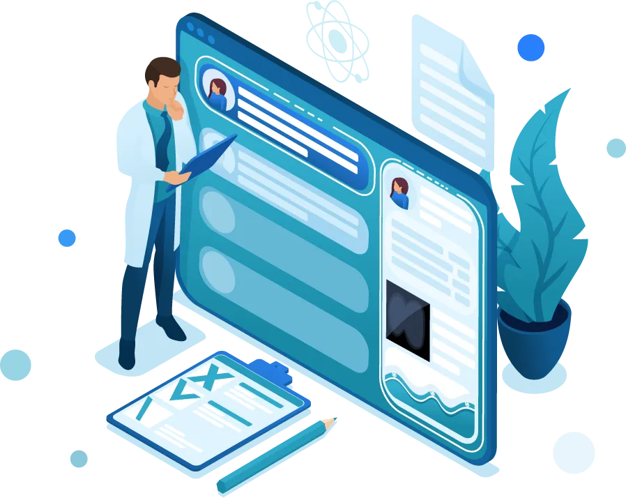 A healthcare doctor reviewing a participant profile