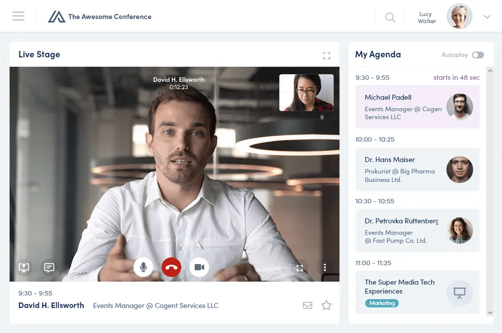Converve Livestream innerhalb der virtuellen Event Plattform