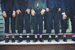 Fashionably dressed men in a vintage look